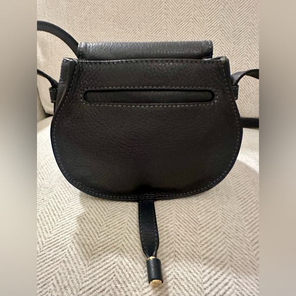 Rare! Chloe Black Leather Studded Small Marcie Saddle Crossbody - Picture 6 of 14